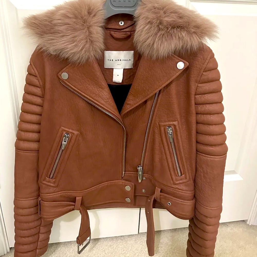 The Arrivals Rainier in Mars leather motorcycle jacket